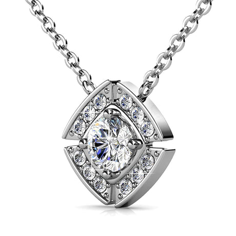 Krystal Couture White Gold Brilliant Cut Pendant Necklace Embellished with SWAROVSKI Crystals