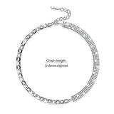 Bullion Gold Cuban Link Chain Zircon Choker in White Gold