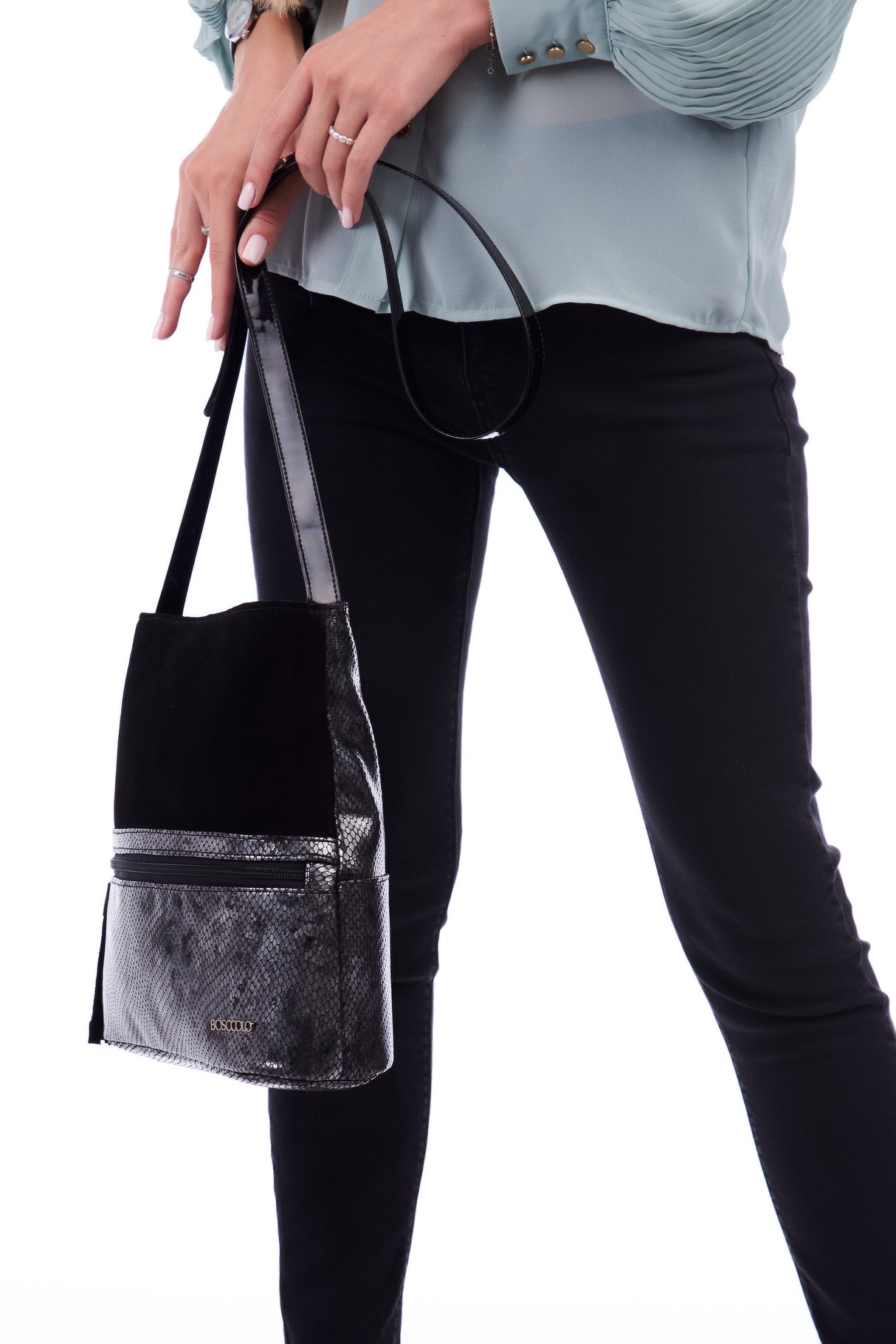 Bosccolo Flat Sack In Black/Silver