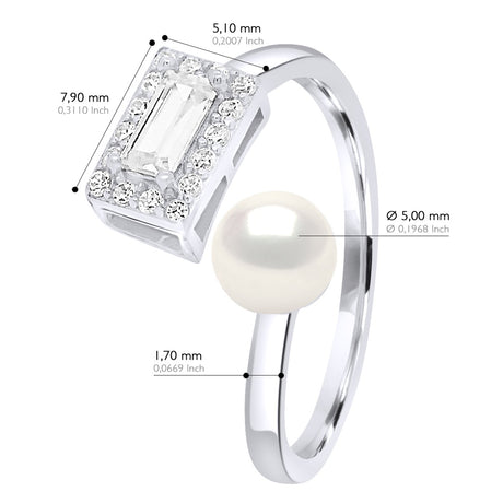 Ring Adjustable Cubic Zirconia - Natural White - Ring Size adjustable - from Size 48 to Size 62 (France) - see enclosed Sizer