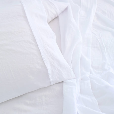Royal Comfort Opulence Washed Microfibre Sheet Set White
