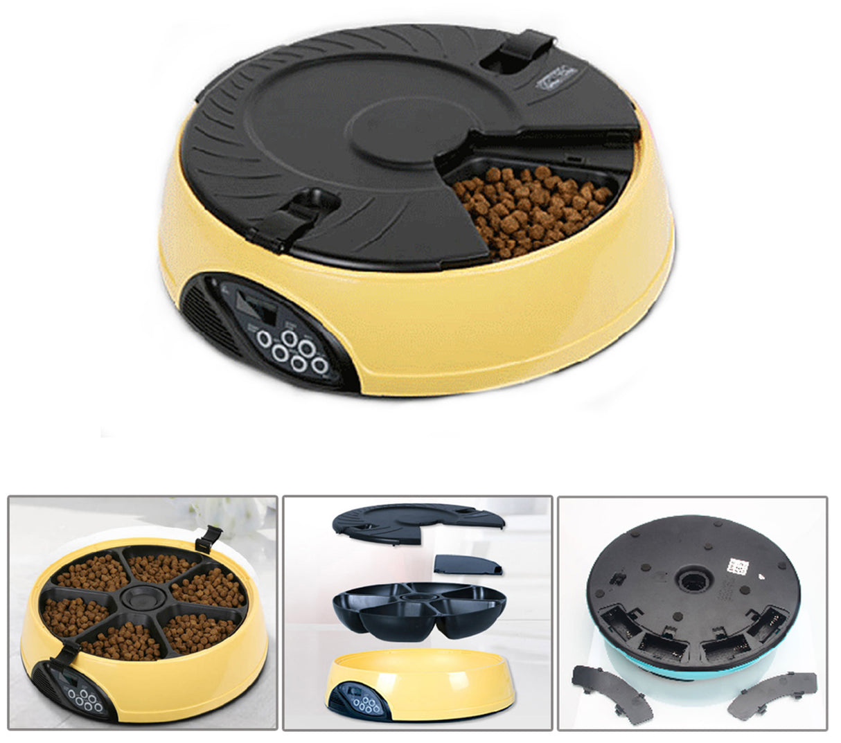 TODO 180ml x6 Meal Digital Lcd Automatic Pet Feeder Dog Cat Food Bowl Timer Pink