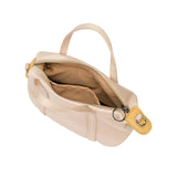 BAMEI Mini Triacetate Satin Boston Bag with Leather Chain Strap - Nude
