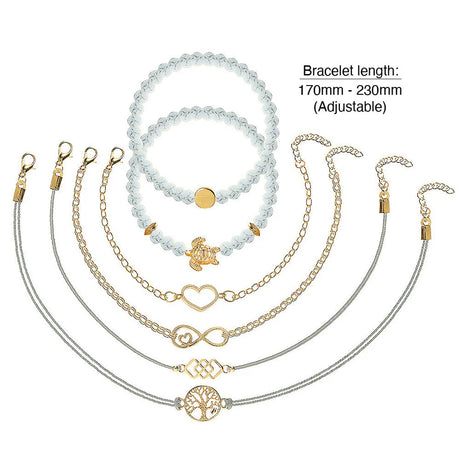 Bohemian 6-Piece Charm Bead Bracelet Set