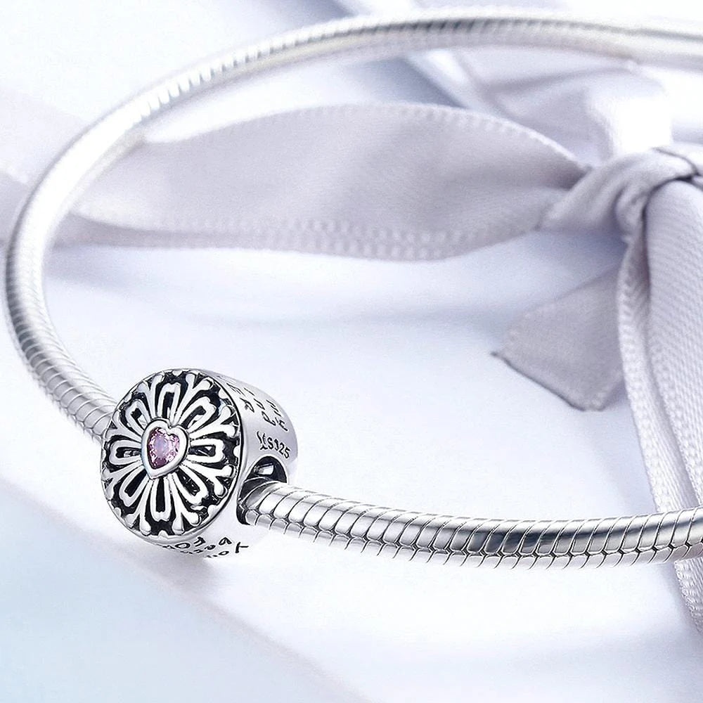 Solid 925 Sterling Silver You Are My Best Friend FOREVER Inscription Heart CZ Charm