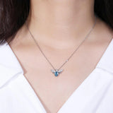 Krystal Couture Bee Crystal Blue Necklace Embellished with SWAROVSKI Crystals