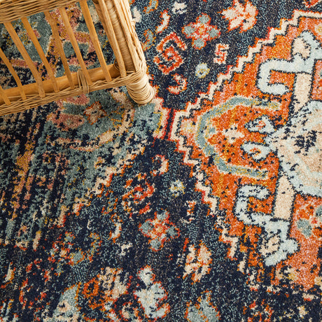 Legacy 854 Navy Round Rug