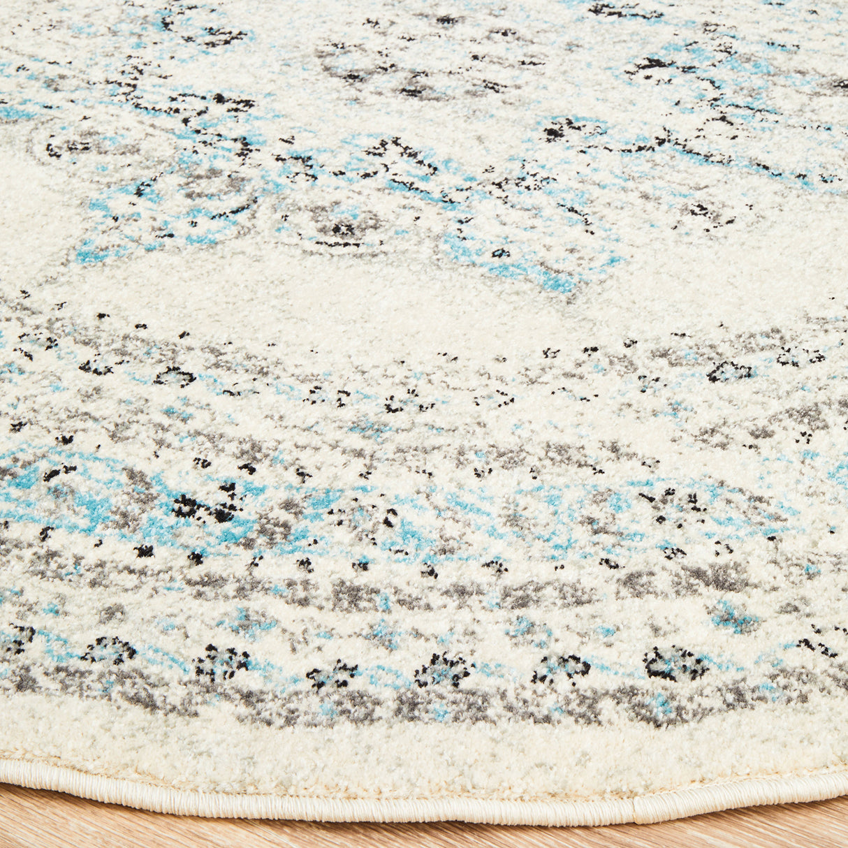 Century 922 White Round Rug