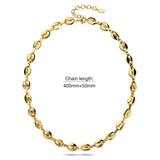 Bullion Gold Interlock Anchor Chain Necklace in Gold