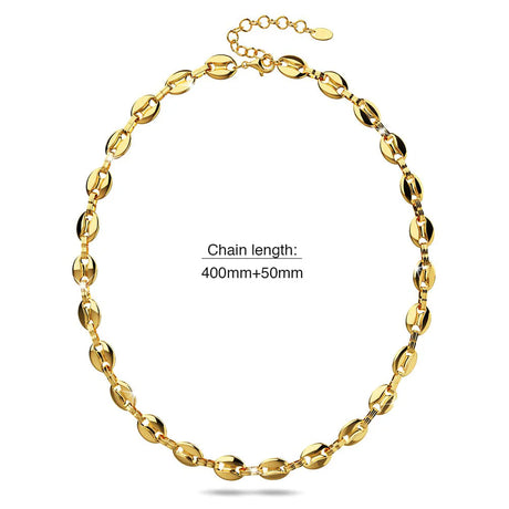 Bullion Gold Interlock Anchor Chain Necklace in Gold