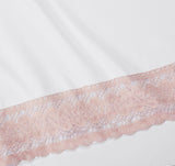 Ramesses Crochet-Lace Microfibre Sheet Set - Rose Pink Lace White Fabric