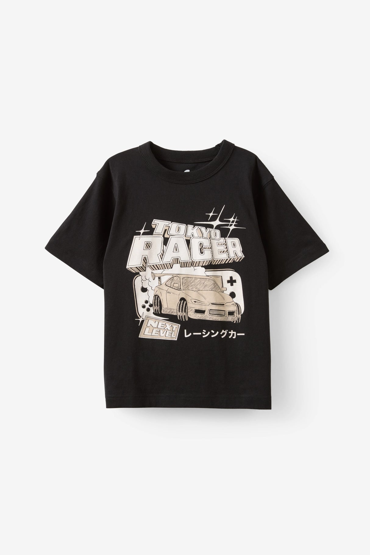 Cotton On Kids Boys Essentials Graphic Short Sleeve Tee - Black/Tokyo Racer