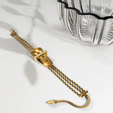 Bullion Gold Luca Gold Buckle-Pendant Bracelet