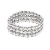 Bracelet 3 Rows of Real Freshwater Pearls - Pearl Grey Natural Pearl - Longueur 42 cm