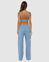 BY.DYLN Mitchell Pants - Blue Pinstripe