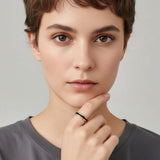 Bullion Gold Ceres Timeless Ring Black Enamel Ring in Rose Gold