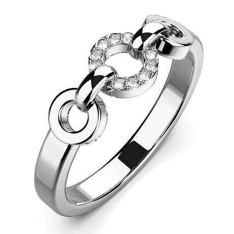 Krystal Couture Orbit of Trinity Ring Embellished with SWAROVSKI Crystals in White Gold