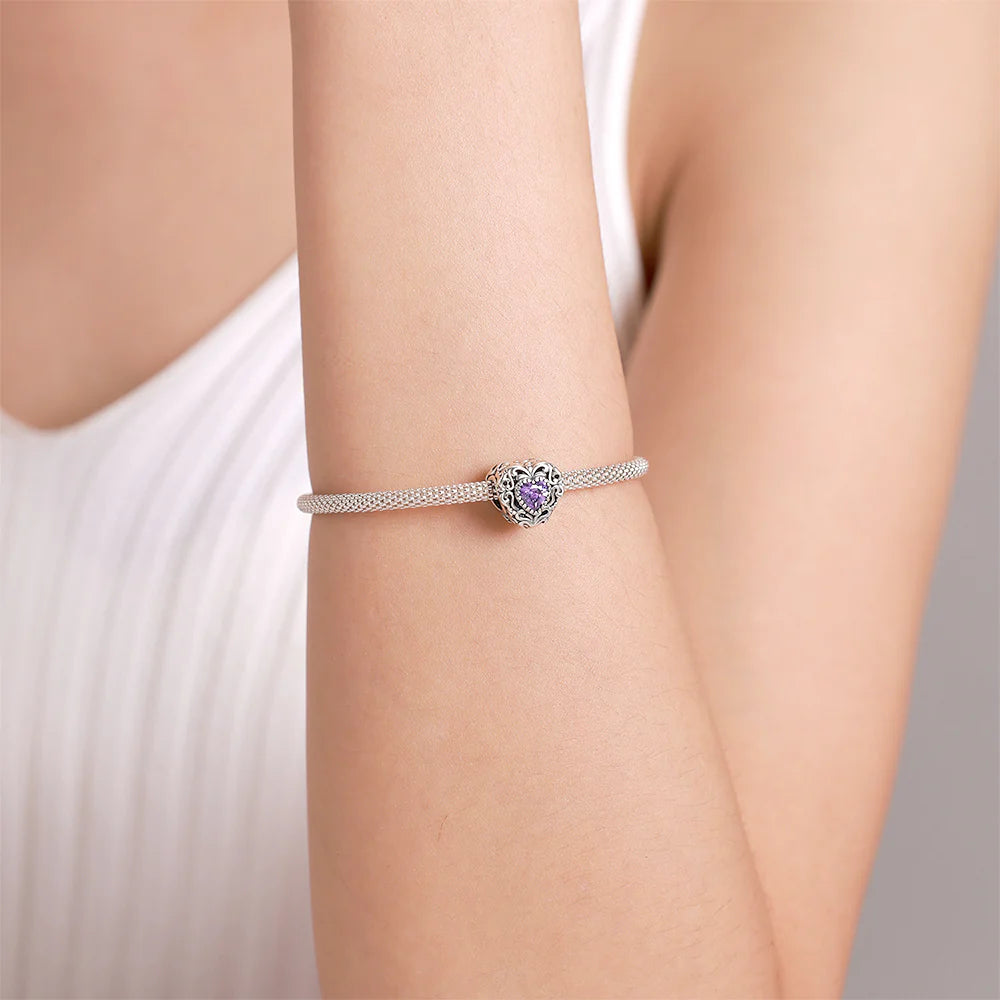 Solid 925 Sterling Silver Mesmerise Love in Iris Pandora Inspired Bead Charm