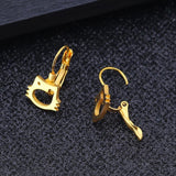 Bullion Gold Hello Kitty Cut-Out Leverback Earrings