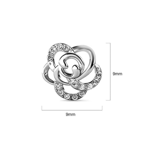 Krystal Couture Bloom White Gold Stud Earrings Embellished with SWAROVSKI Crystals