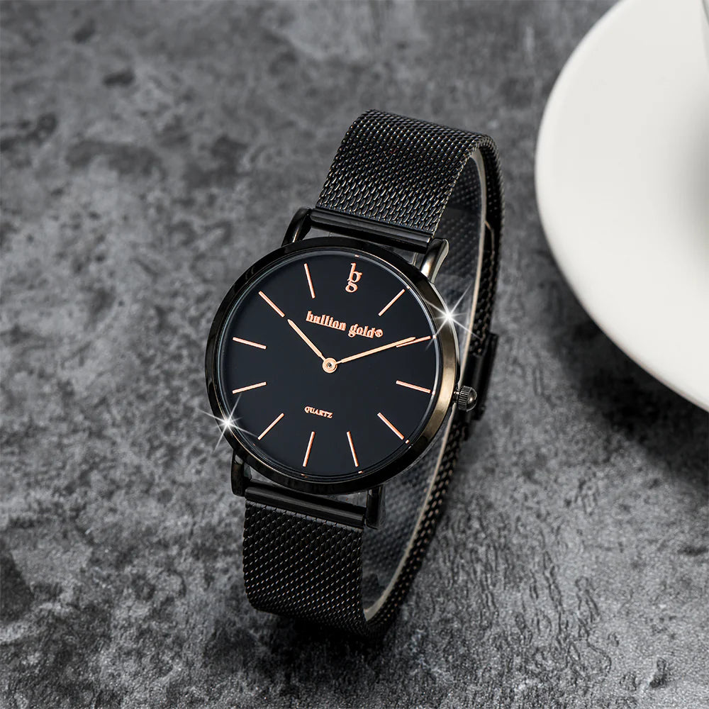 Bullion Gold Bullion Gold Timeless Dream Watch - Black and Rose Gold