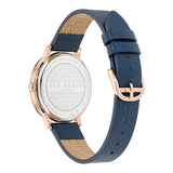 Ted Baker Womens Keythlin 36mm Rose Gold-ToneCase with Blue Dial and Leather Strap