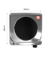 TODO 1500W Portable Hotplate Electric Cooktop Single Stainless Steel