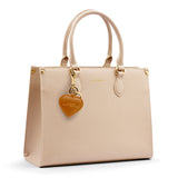 JEWELRY BAG - KEY RING "HEART" BROWN