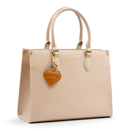 JEWELRY BAG - KEY RING "HEART" BROWN