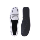 Comfortable Slip On Square Toe Loafers - White