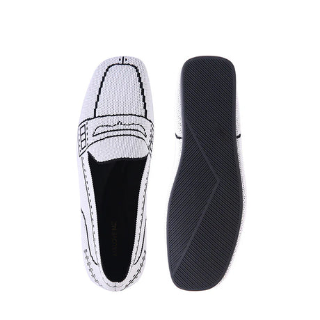 Comfortable Slip On Square Toe Loafers - White