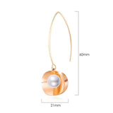 Bullion Gold Earthy Pearl Core Hook Earrings in Rose Gold