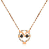 Bullion Gold Bright-Eyed Owl Short Necklace