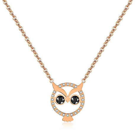 Bullion Gold Bright-Eyed Owl Short Necklace