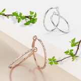 Krystal Couture Endless Hoop Earrings Embellished with SWAROVSKI Crystals in White Gold