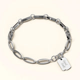 Bullion Gold Good Luck Chain Bracelet in White Gold Layered Steel Jewellery