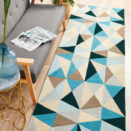 Matrix 901 Turquoise Runner Rug
