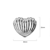 Bullion Gold Ridged Heart White Gold layered Stud Earrings