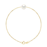 Bracelet Real Cultured Freshwater Pearl Round 8-9 mm - Natural Pearl White - Longueur 42 cm