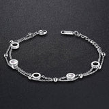 Bullion Gold Inlaid Shell Charm Bracelet White Gold