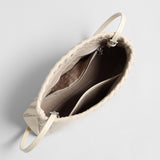 Woven Lambskin Shoulder Bag - Ivory
