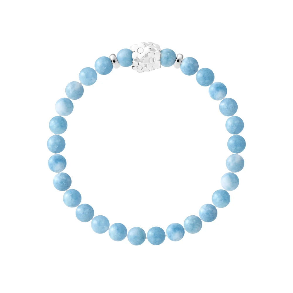 Manufacture Royale Bracelet Lucky Flower Aquamarine Sky Blue Sterling Silver