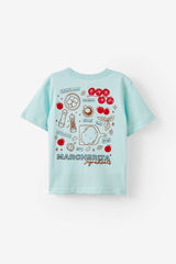 Cotton On Kids Boys Essentials Graphic Short Sleeve Tee - Ice Mint/Delicious Pizza