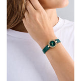 Ted Baker Womens Jolyye Crystal 24mm Gold-Tone Green Leather Watch