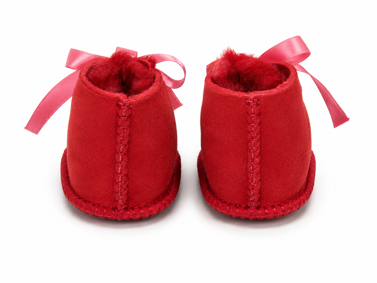 Australian Leather Ugg Infant Ribbon - Tomato Pink - Small