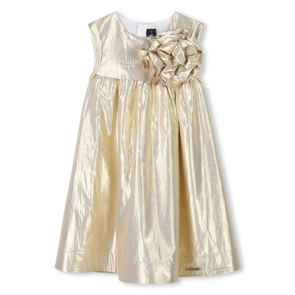 Karl Lagerfeld Girls Formal Dress With Flower - Gold