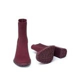 Block Heel Chelsea Boots - Wine