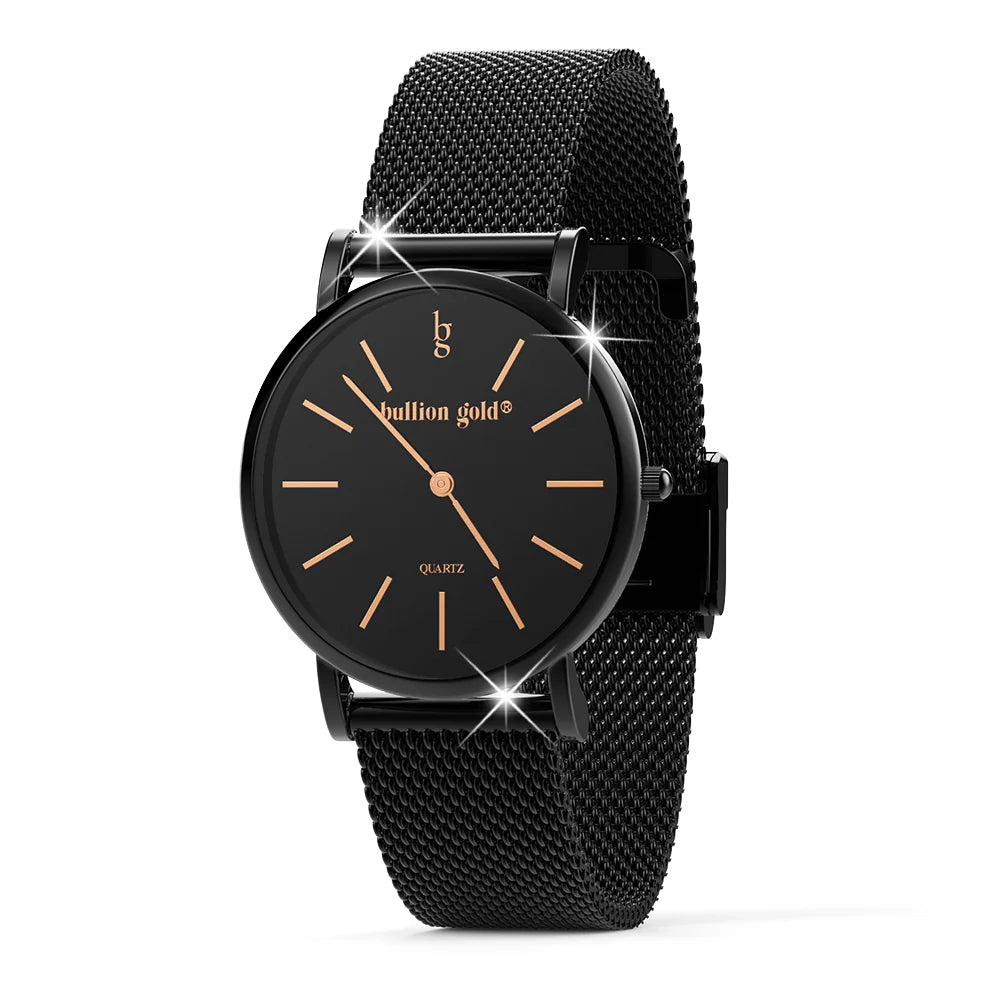 Bullion Gold Bullion Gold Timeless Dream Watch - Black and Rose Gold