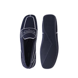 Comfortable Slip On Square Toe Loafers - Navy