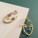 Bullion Gold Double Face Gold Layered Earrings
